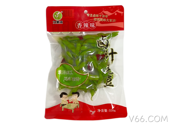 V66.COM卤汁毛豆香辣味328g